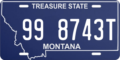 MT license plate 998743T