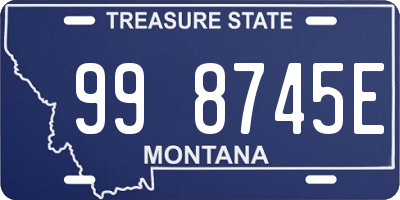 MT license plate 998745E