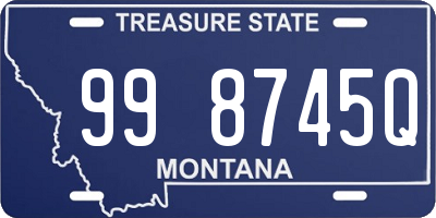 MT license plate 998745Q