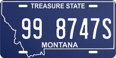 MT license plate 998747S