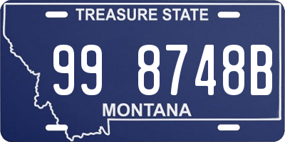 MT license plate 998748B