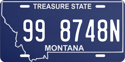 MT license plate 998748N