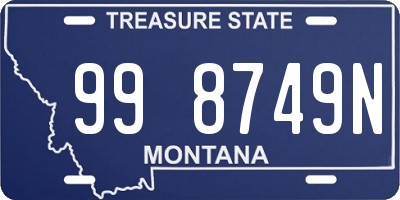 MT license plate 998749N