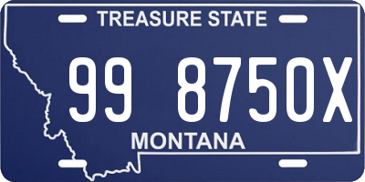 MT license plate 998750X