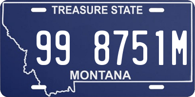 MT license plate 998751M