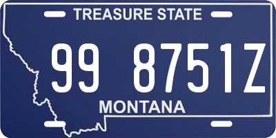 MT license plate 998751Z