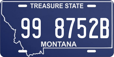 MT license plate 998752B