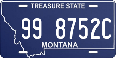 MT license plate 998752C