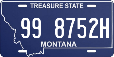 MT license plate 998752H