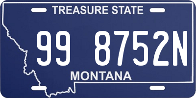 MT license plate 998752N