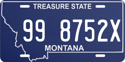 MT license plate 998752X