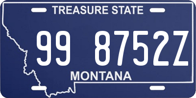 MT license plate 998752Z