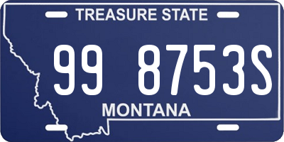 MT license plate 998753S