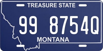 MT license plate 998754Q