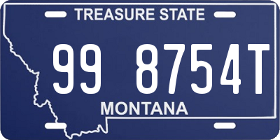 MT license plate 998754T