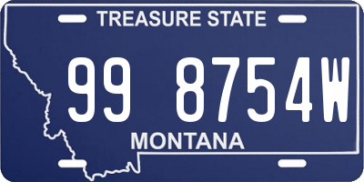 MT license plate 998754W