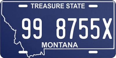 MT license plate 998755X