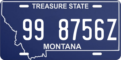 MT license plate 998756Z