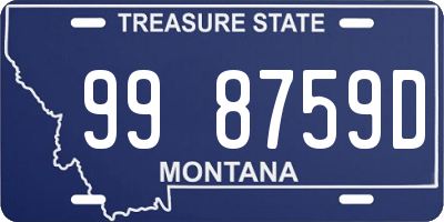 MT license plate 998759D