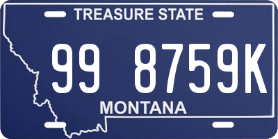 MT license plate 998759K