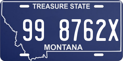 MT license plate 998762X