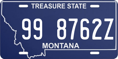 MT license plate 998762Z