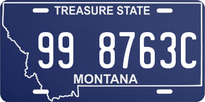 MT license plate 998763C