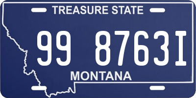 MT license plate 998763I