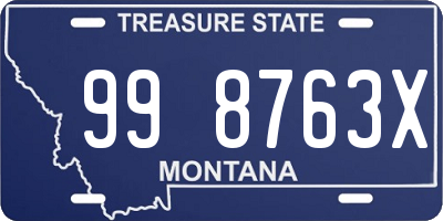 MT license plate 998763X