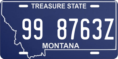 MT license plate 998763Z