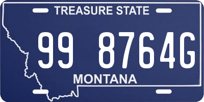 MT license plate 998764G