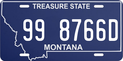 MT license plate 998766D