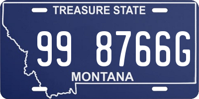 MT license plate 998766G