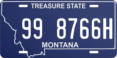 MT license plate 998766H