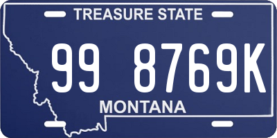 MT license plate 998769K