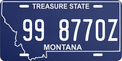 MT license plate 998770Z