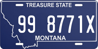 MT license plate 998771X