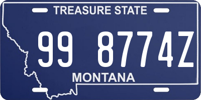 MT license plate 998774Z