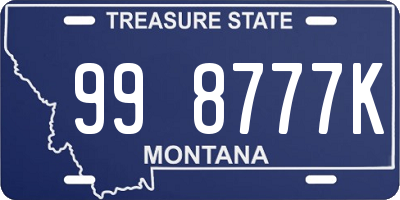 MT license plate 998777K