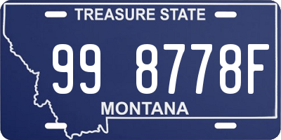 MT license plate 998778F