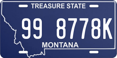 MT license plate 998778K