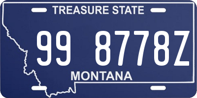 MT license plate 998778Z