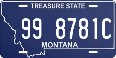 MT license plate 998781C