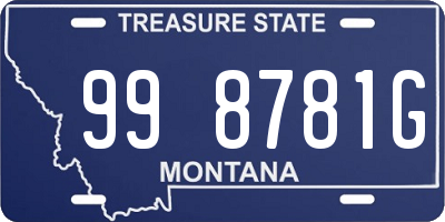 MT license plate 998781G