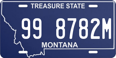 MT license plate 998782M