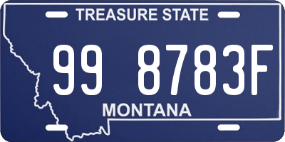 MT license plate 998783F