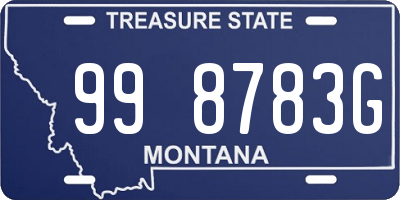 MT license plate 998783G