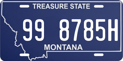 MT license plate 998785H