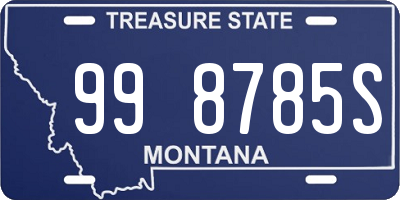 MT license plate 998785S