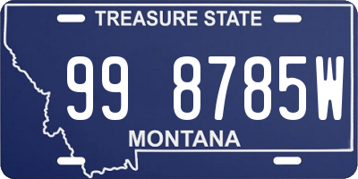 MT license plate 998785W